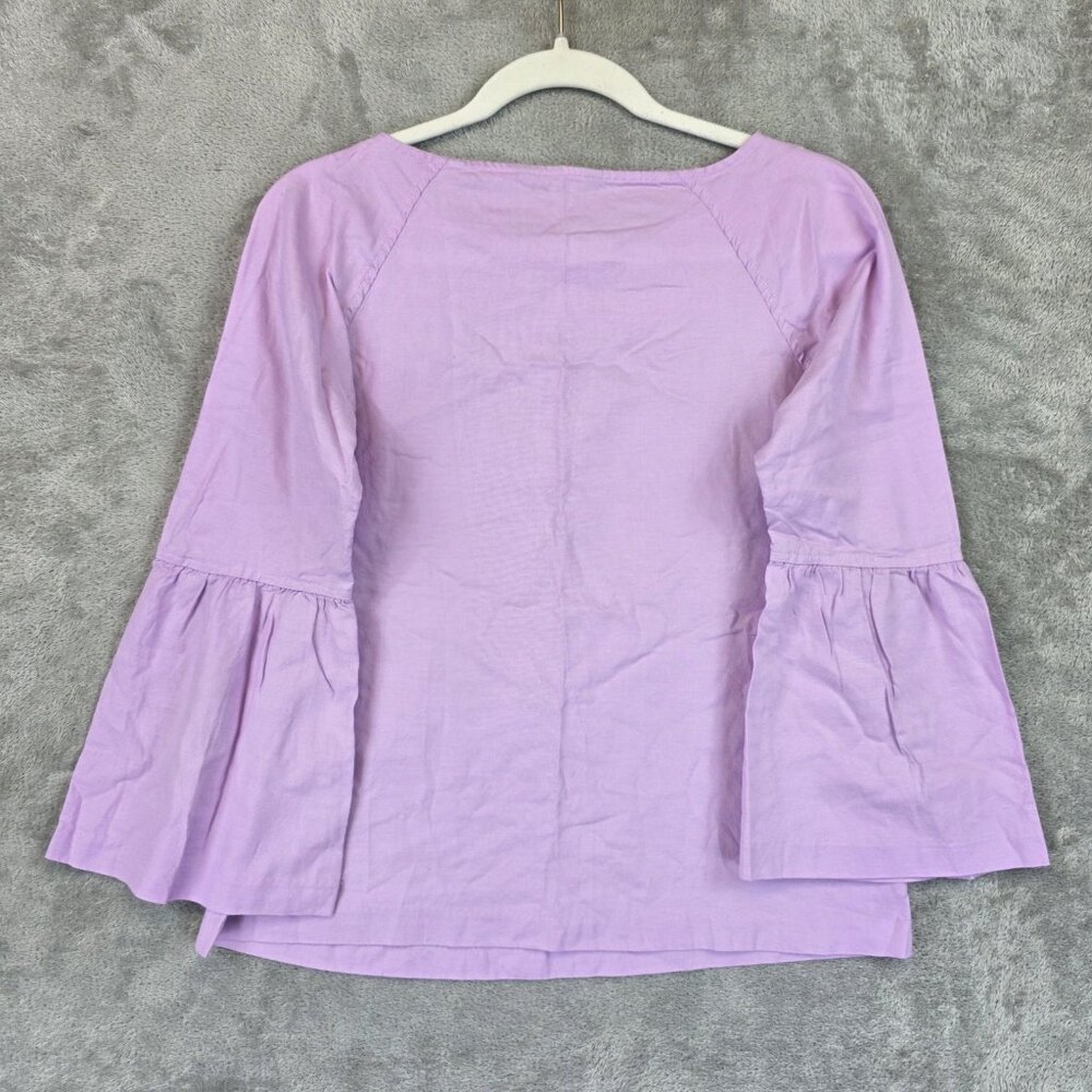 Banana Republic Shirt Womens Small Petite Purple Kirsten Bell Sleeve S701979-00 - Picture 11 of 11
